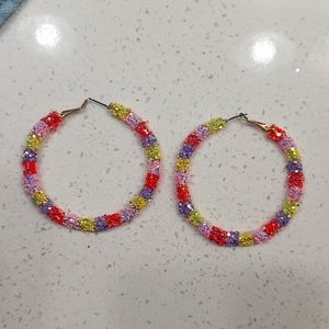 Sparkly Neon Hoop Earrings